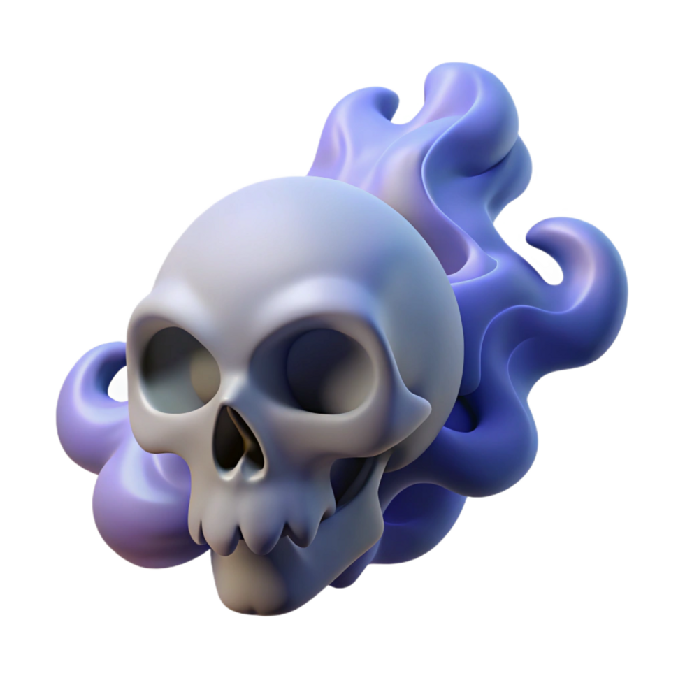 stunning rustic A wisp of smoke forming a skull shape, professional png