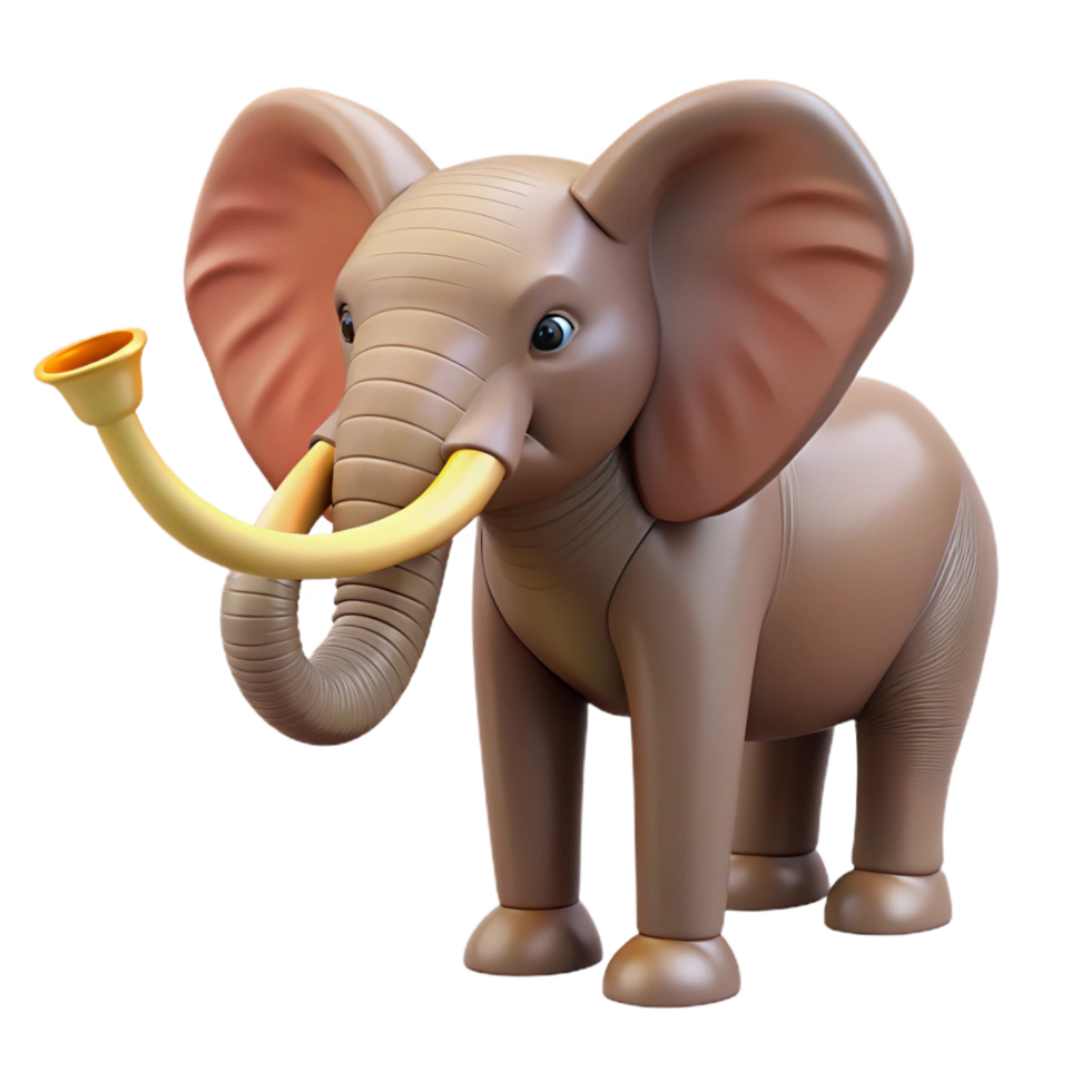 serene modern A trumpeting African elephant professional png