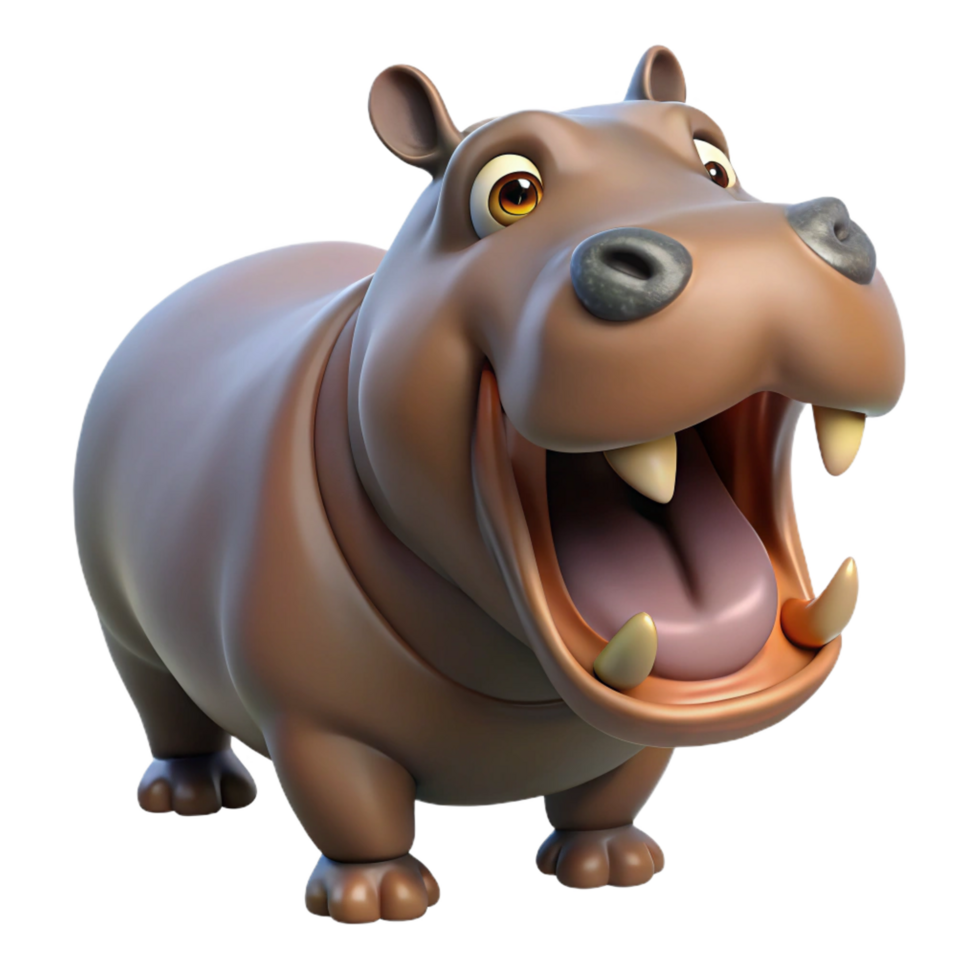 wonderful abstract A hippopotamus opening its mouth authentic png