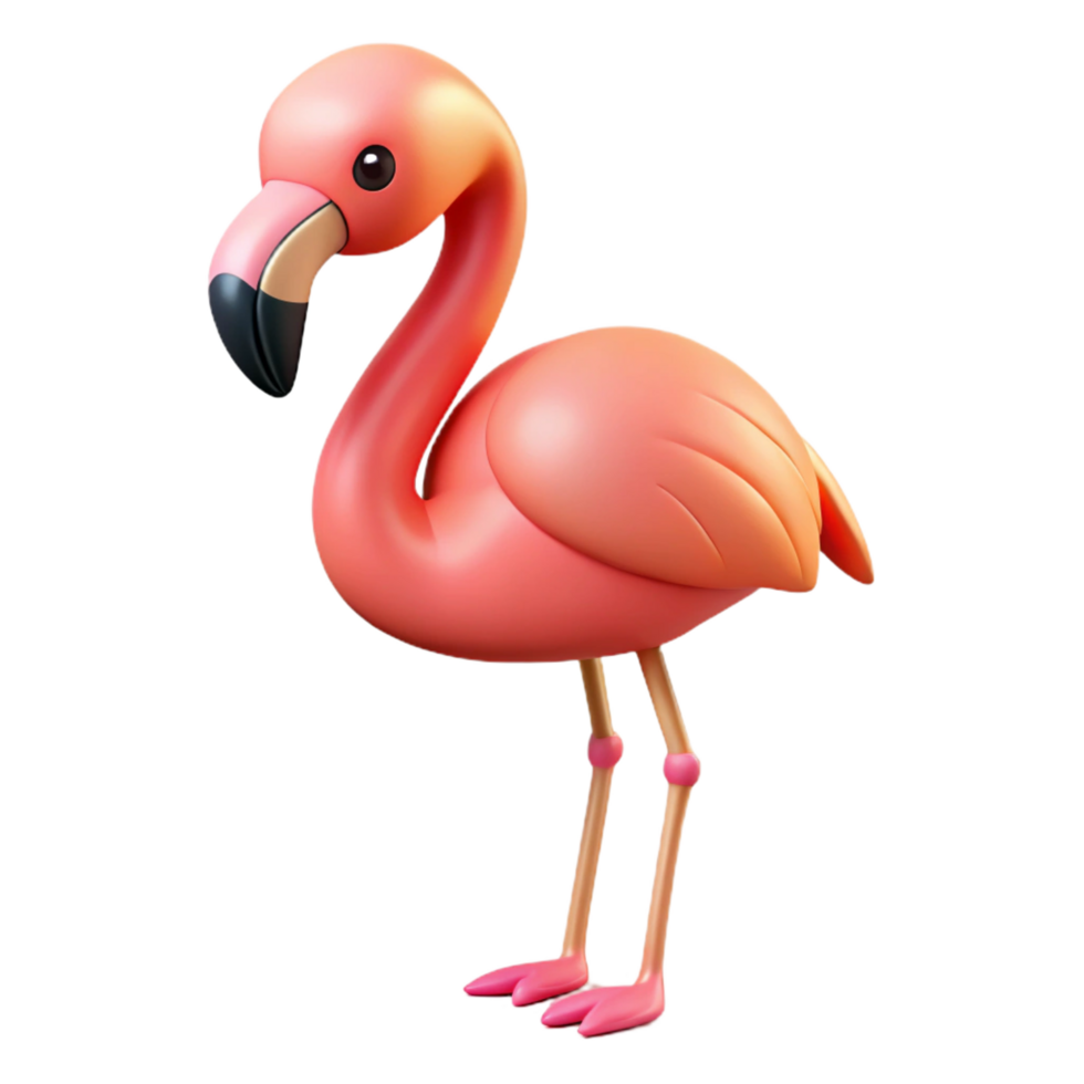beautiful contemporary A flamingo standing on one leg genuine png