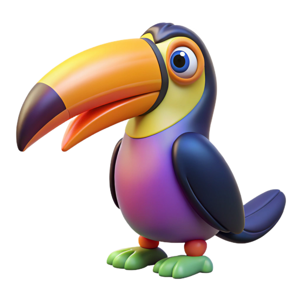 stunning vintage A toucan with a large colorful beak professional png