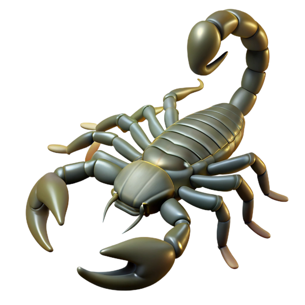 magnificent abstract A scorpion with its tail raised high resolution png