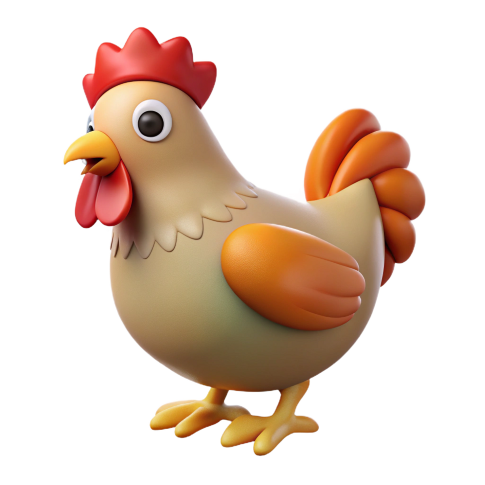 serene minimalist A chicken clucking original png