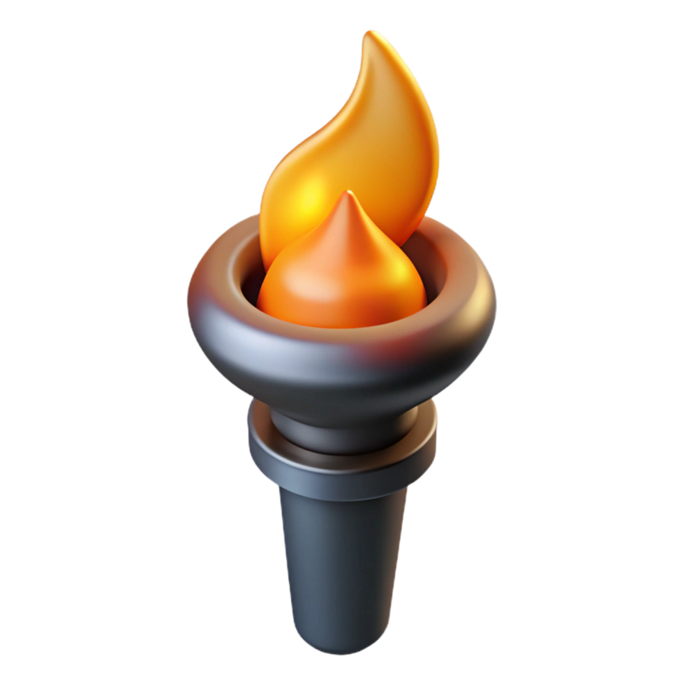 beautiful modern A single, burning torch exclusive png