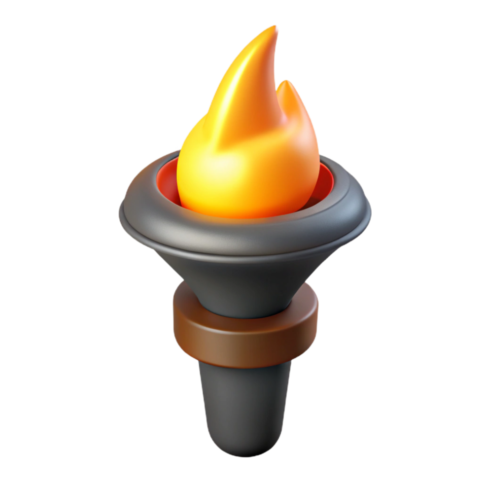 serene minimalist A single, burning torch professional png