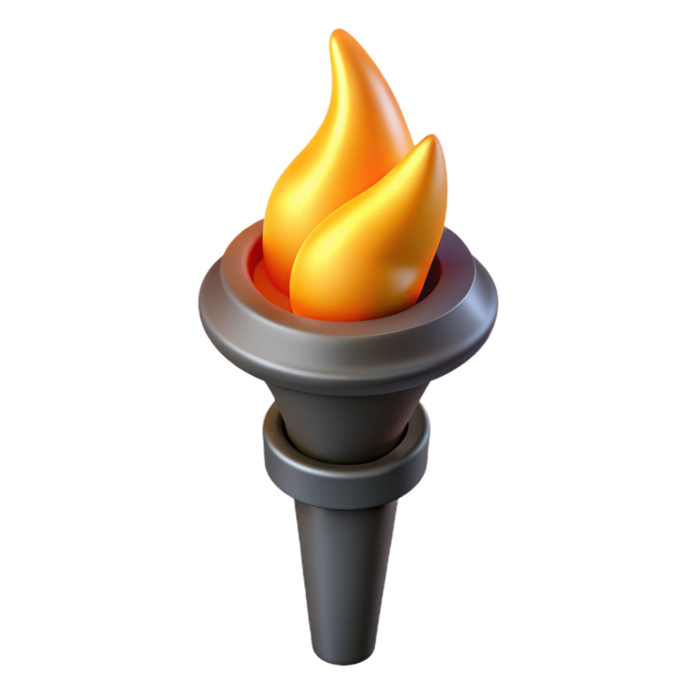 beautiful vintage A single, burning torch professional png