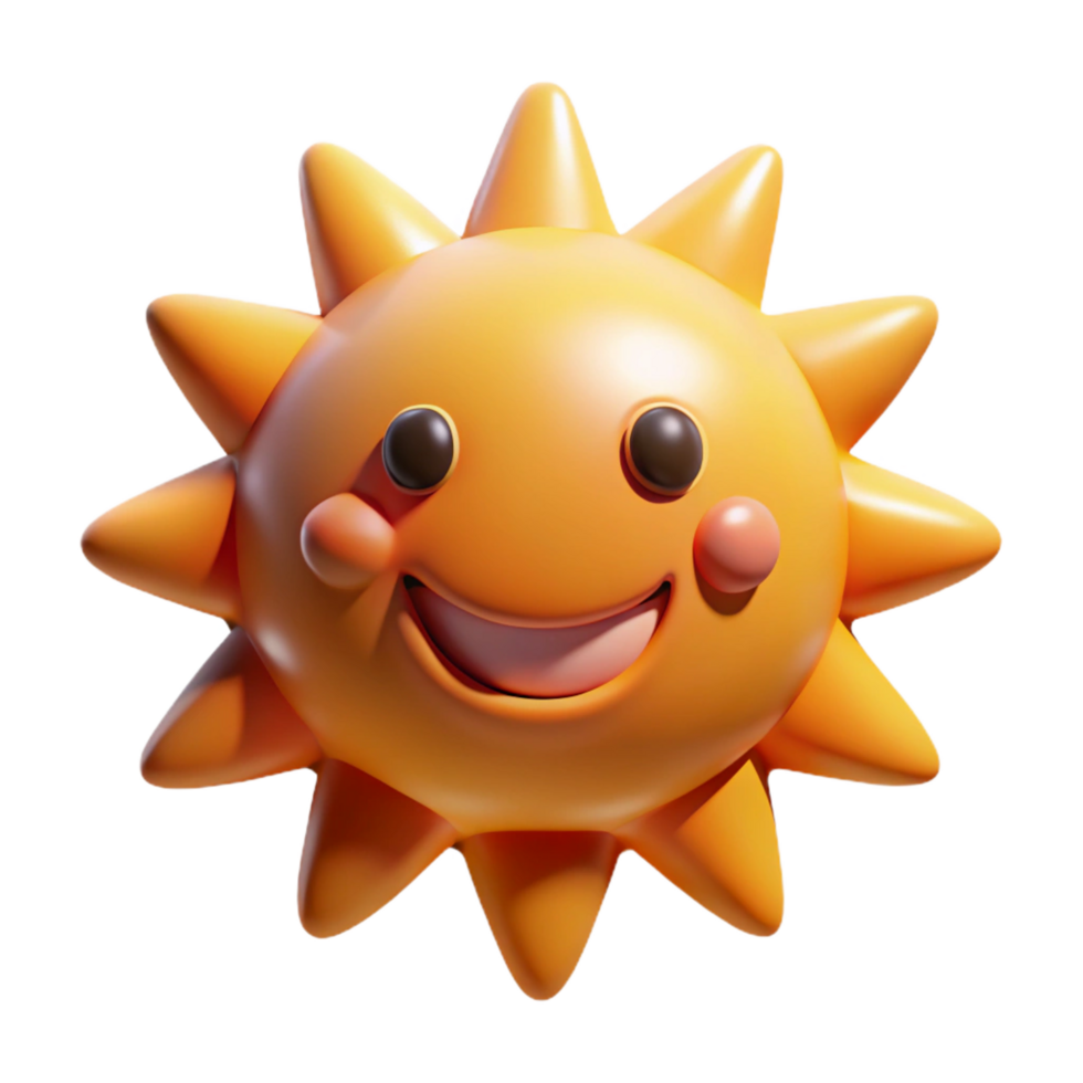 impressive vintage A cartoon-style, smiling sun exclusive png