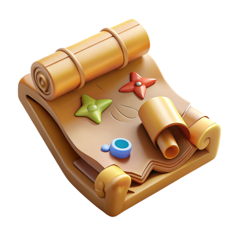 dramatic artistic A simple, wooden treasure map exclusive png