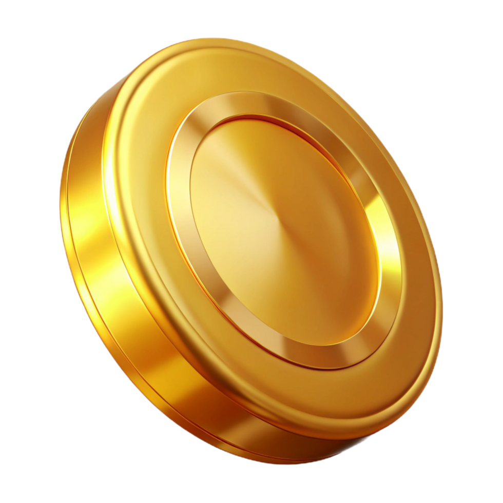 elegant minimalist A single, shining gold coin exclusive png