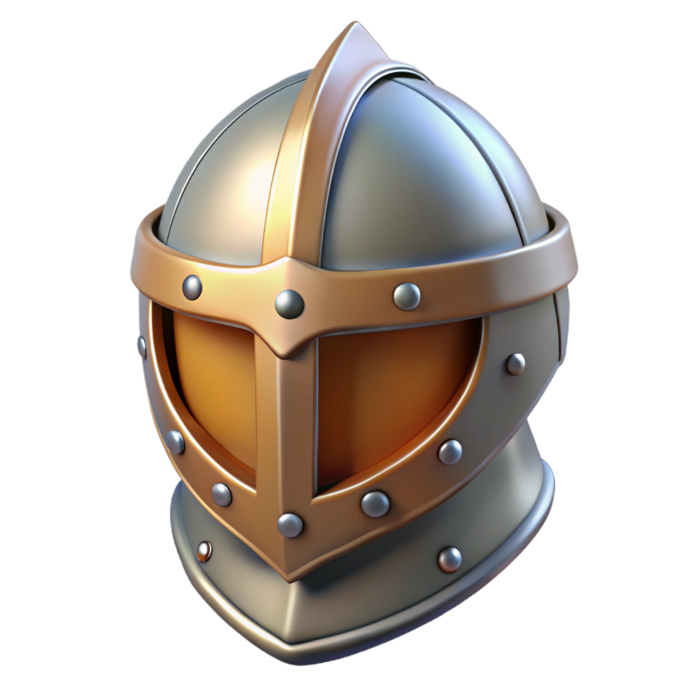dramatic creative A medieval knight's helmet high quality png