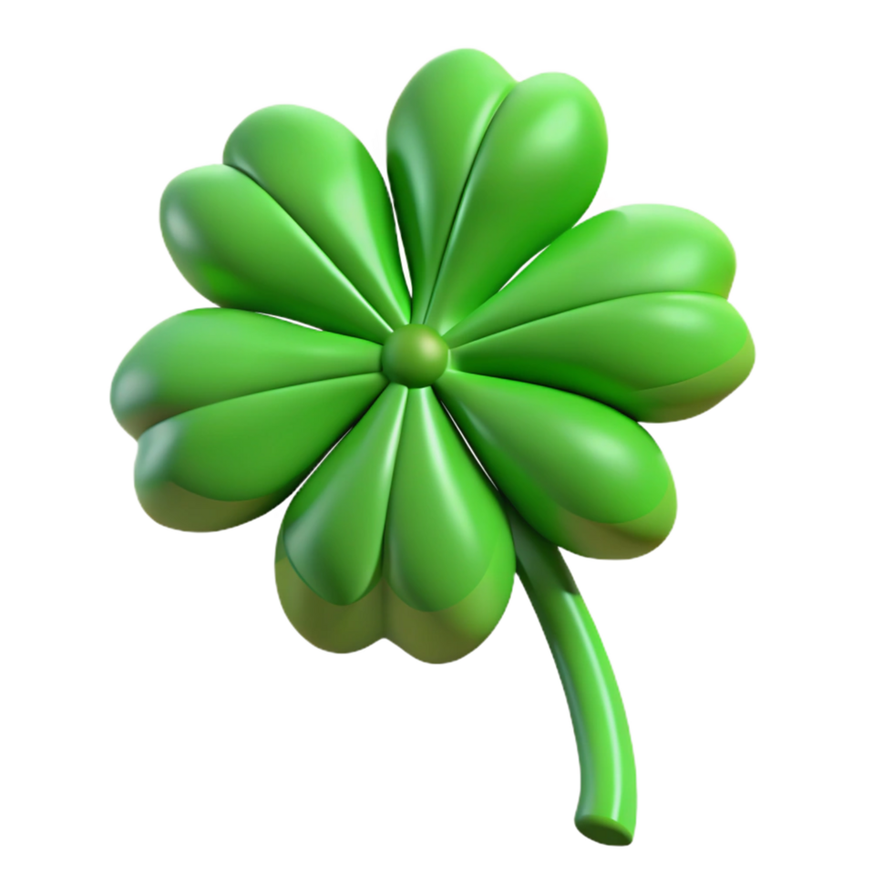 magnificent creative A single, green, four-leaf clover premium png
