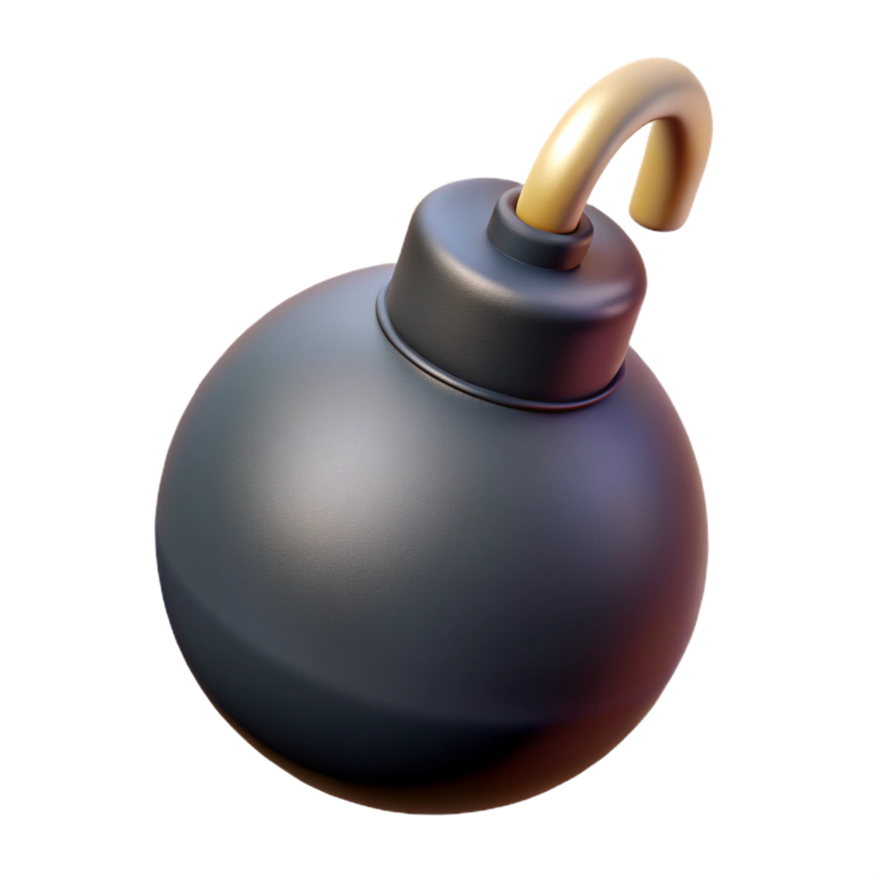 vibrant abstract A single, stylized, cartoon bomb exclusive png