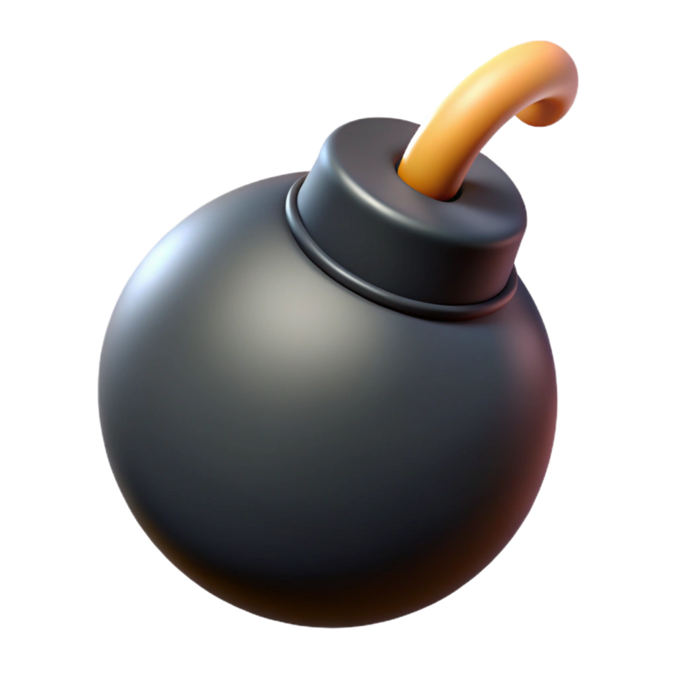 impressive contemporary A single, stylized, cartoon bomb genuine png