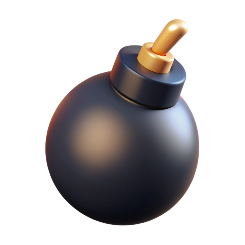 serene contemporary A single, stylized, cartoon bomb 4K png