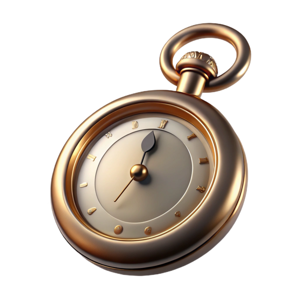 magnificent vintage A single, antique pocket watch detailed png