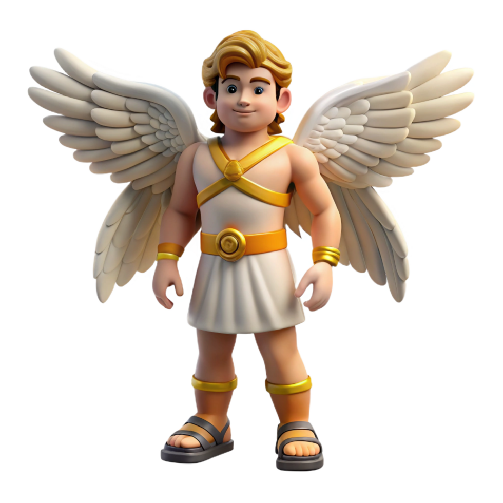 vibrant modern Hermes, Messenger God, winged sandals, authentic png