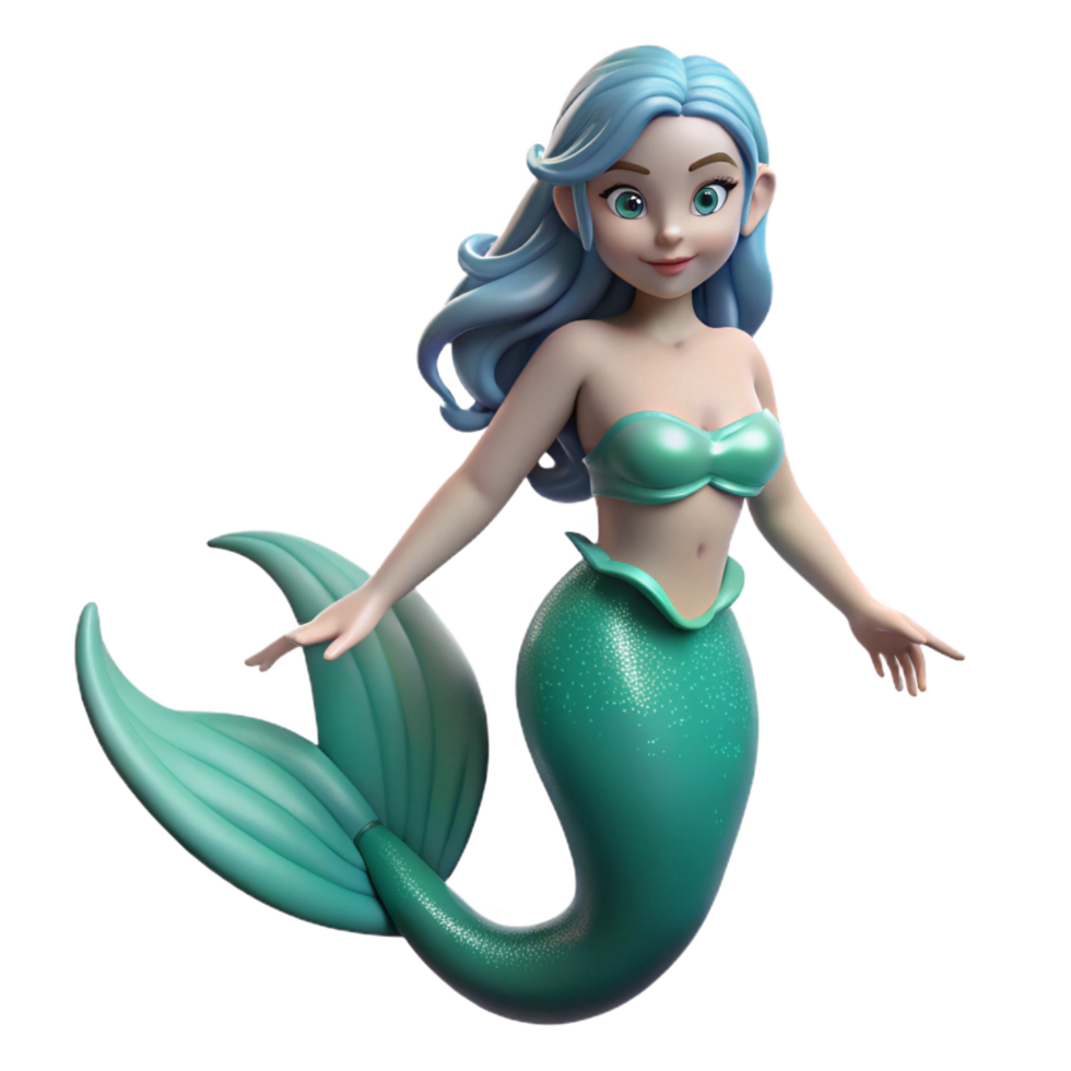 serene modern Siren, alluring sea nymph, authentic png