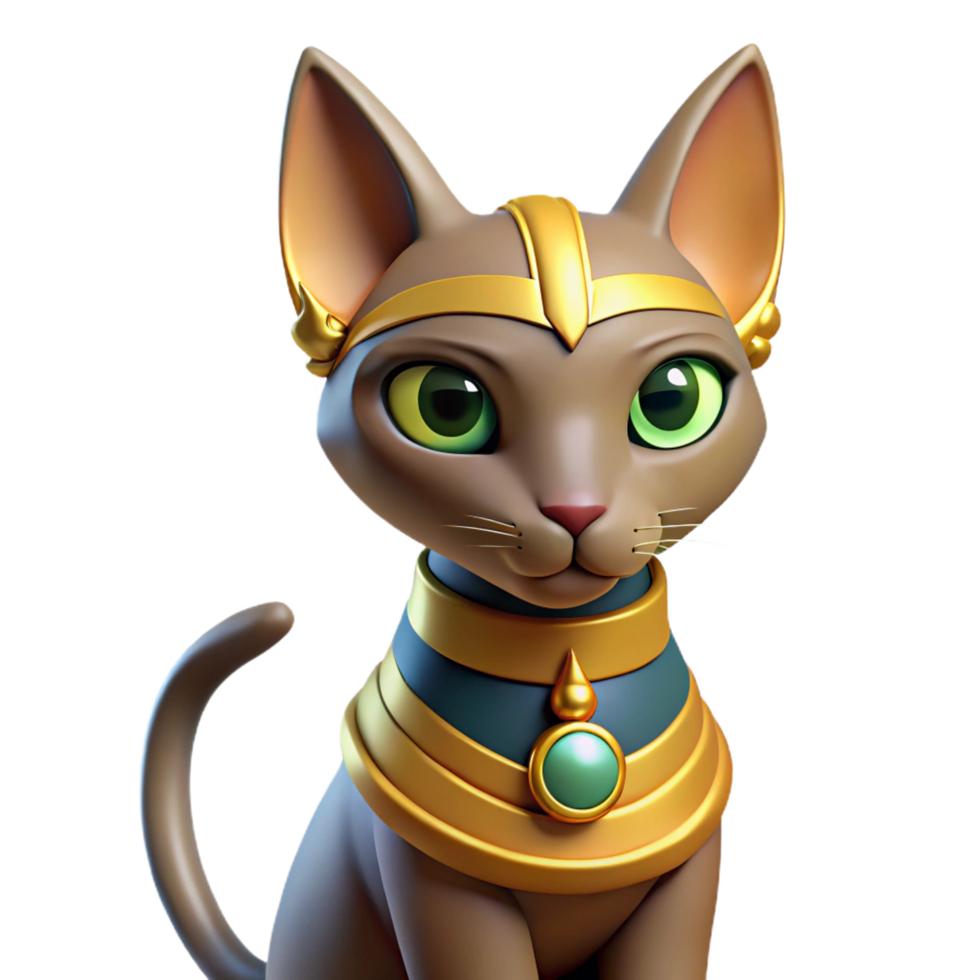 elegant vintage Bastet, Egyptian Cat Goddess, high quality png