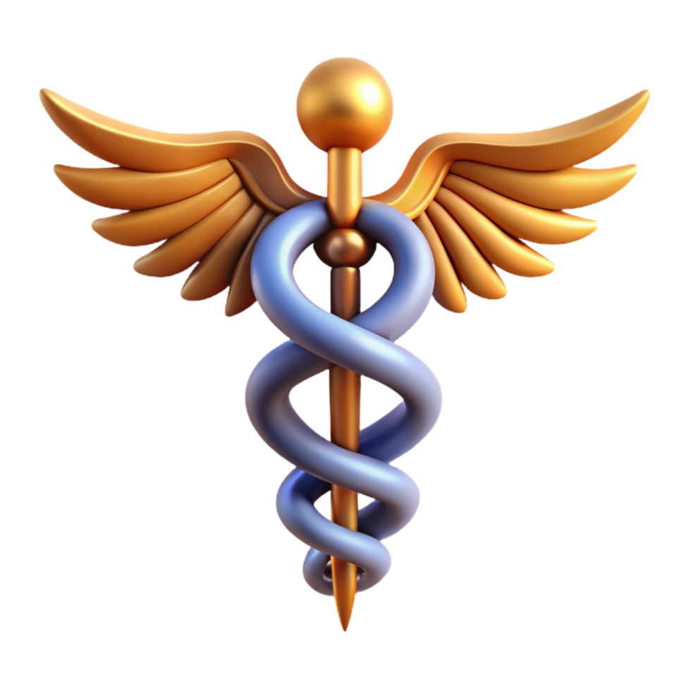 dramatic traditional Caduceus, Hermes' staff, genuine png