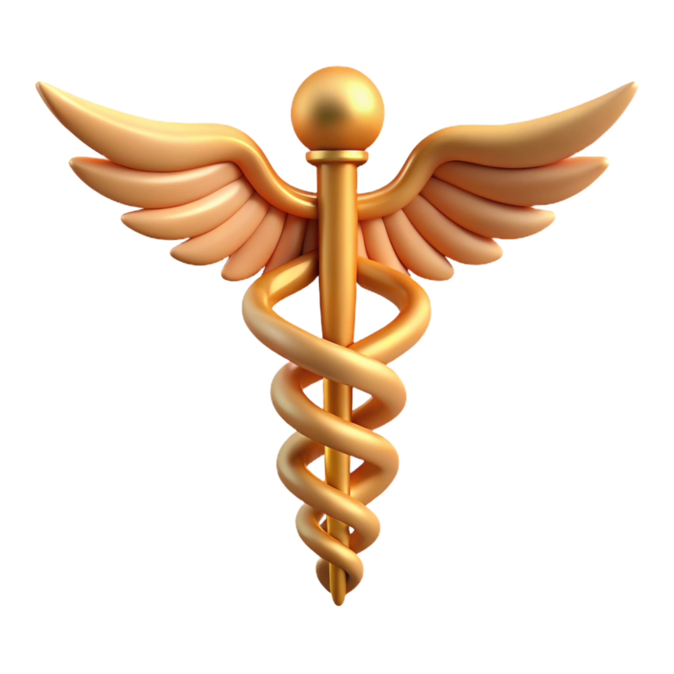 dramatic classic Caduceus, Hermes' staff, authentic png