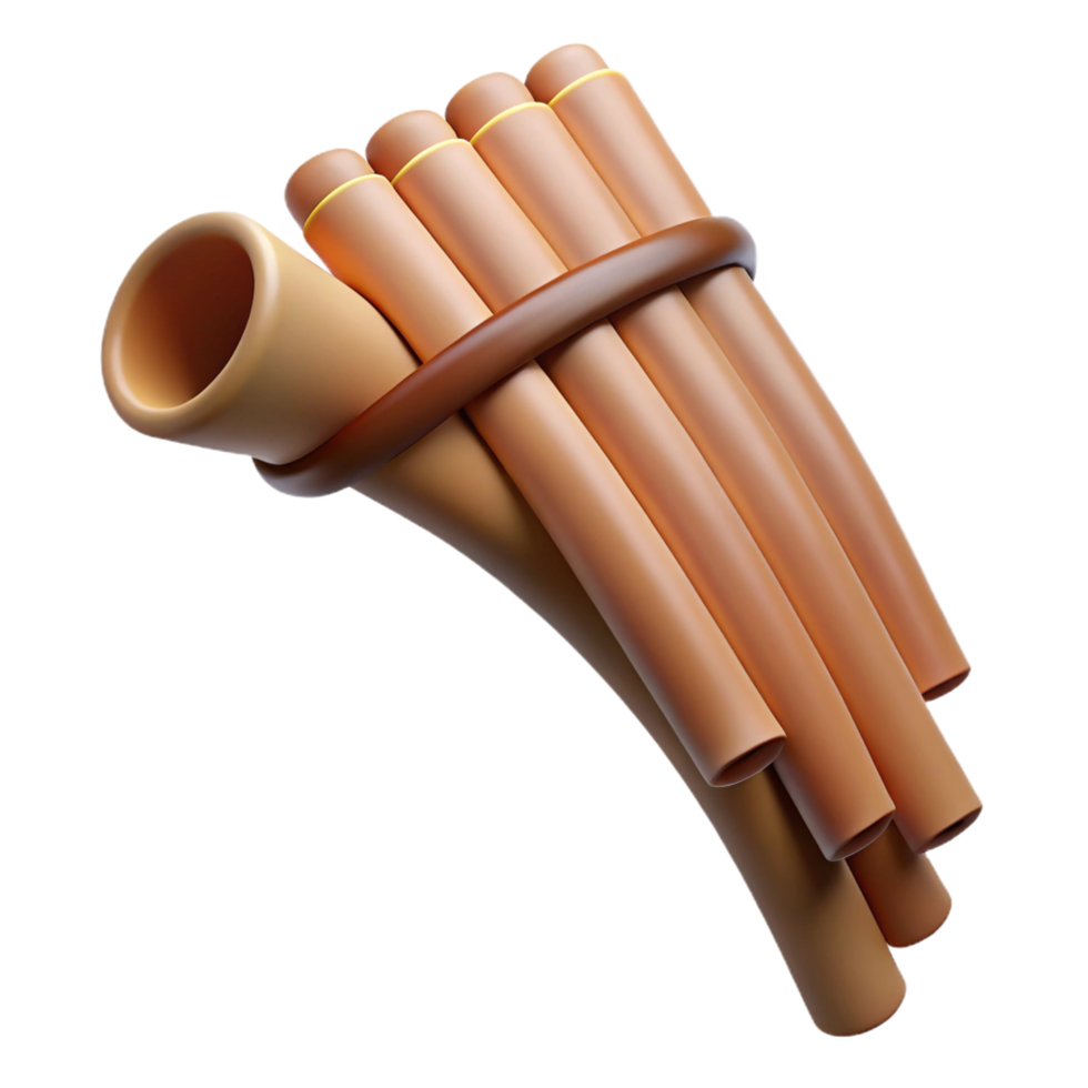 vibrant traditional Satyr's Pipes, pan flute, exclusive png