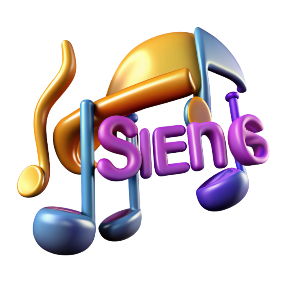 beautiful vintage Siren's Song, musical notes, 4K png