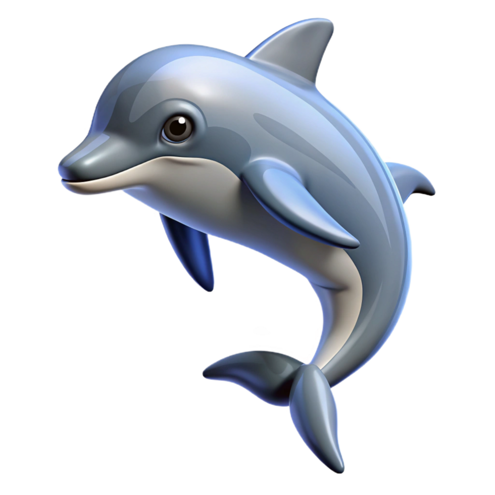 impressive modern A leaping dolphin, in mid-air, 4K png