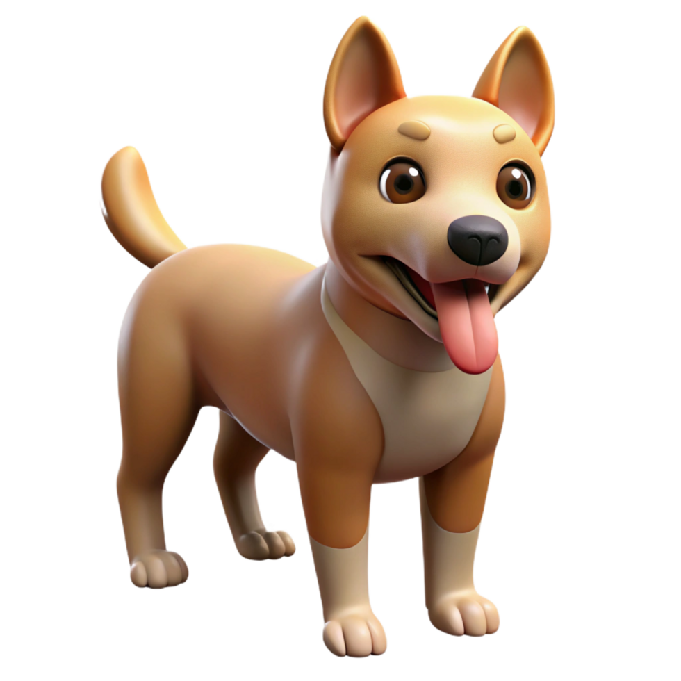 elegant modern A panting dog, tongue out, 4K png