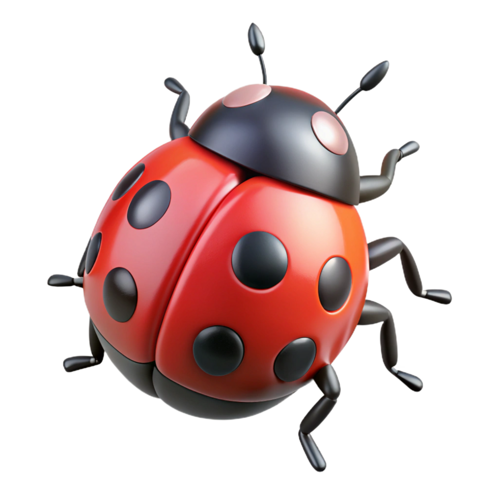 impressive traditional A ladybug, crawling, 4K png