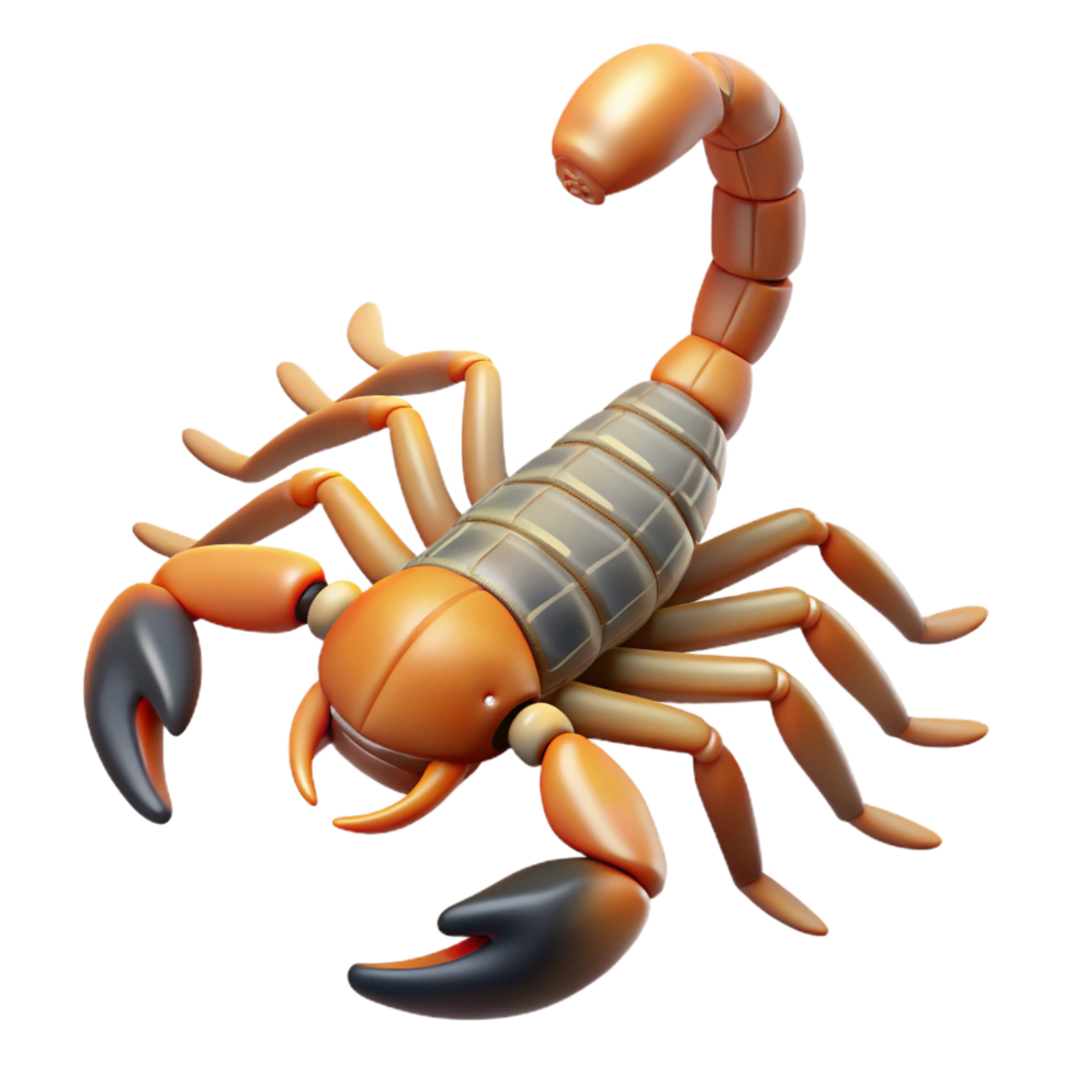 vibrant abstract A scorpion, tail raised, high resolution png