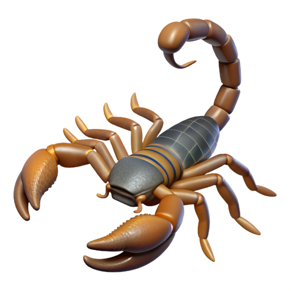 magnificent classic A scorpion, tail raised, professional png