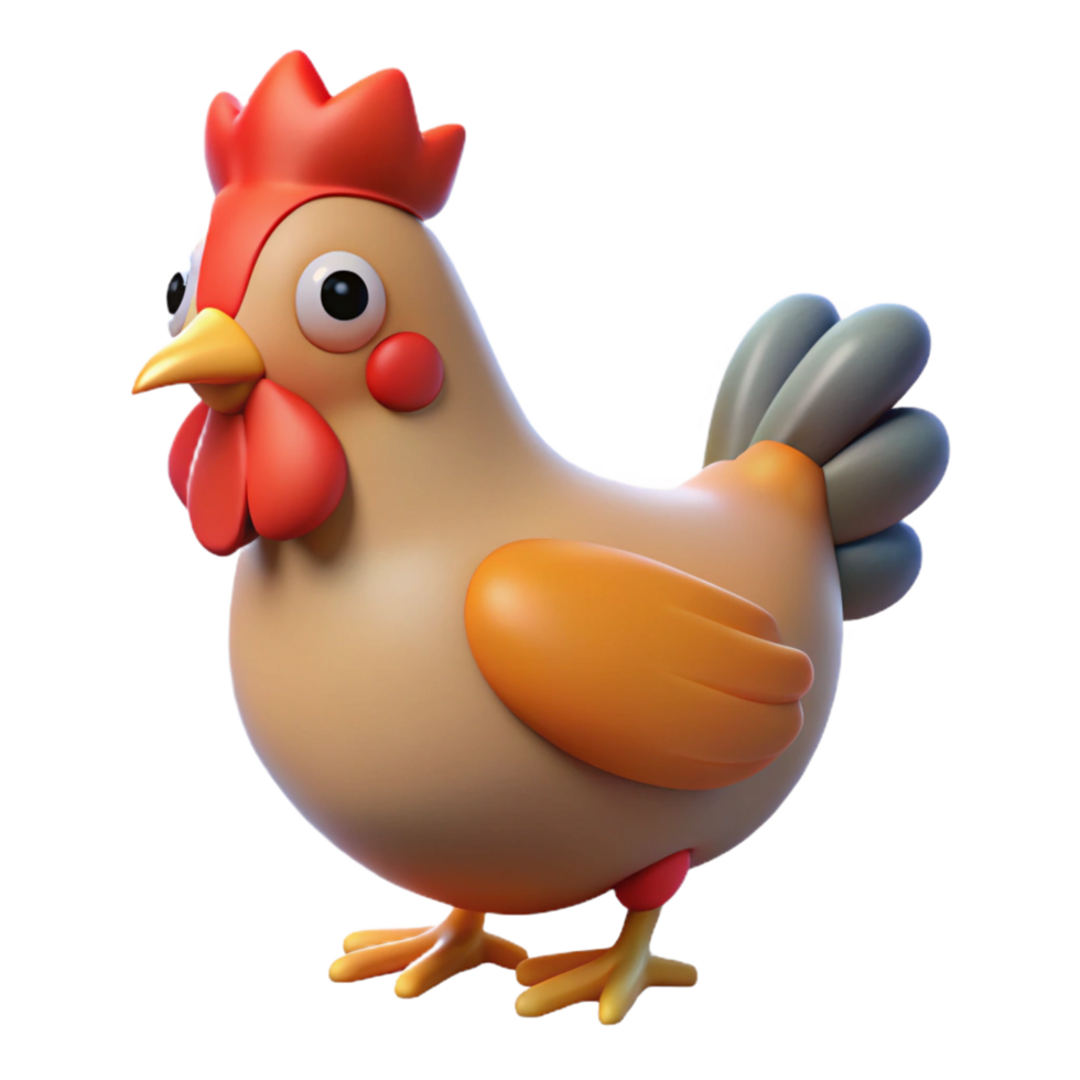 serene minimalist A chicken, clucking, professional png