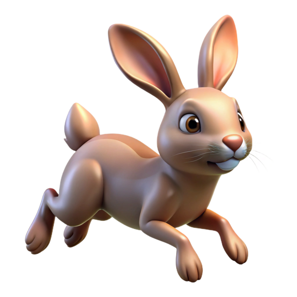 dramatic rustic A rabbit, hopping, high quality png