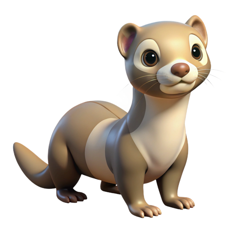 serene creative A ferret, playful, authentic png