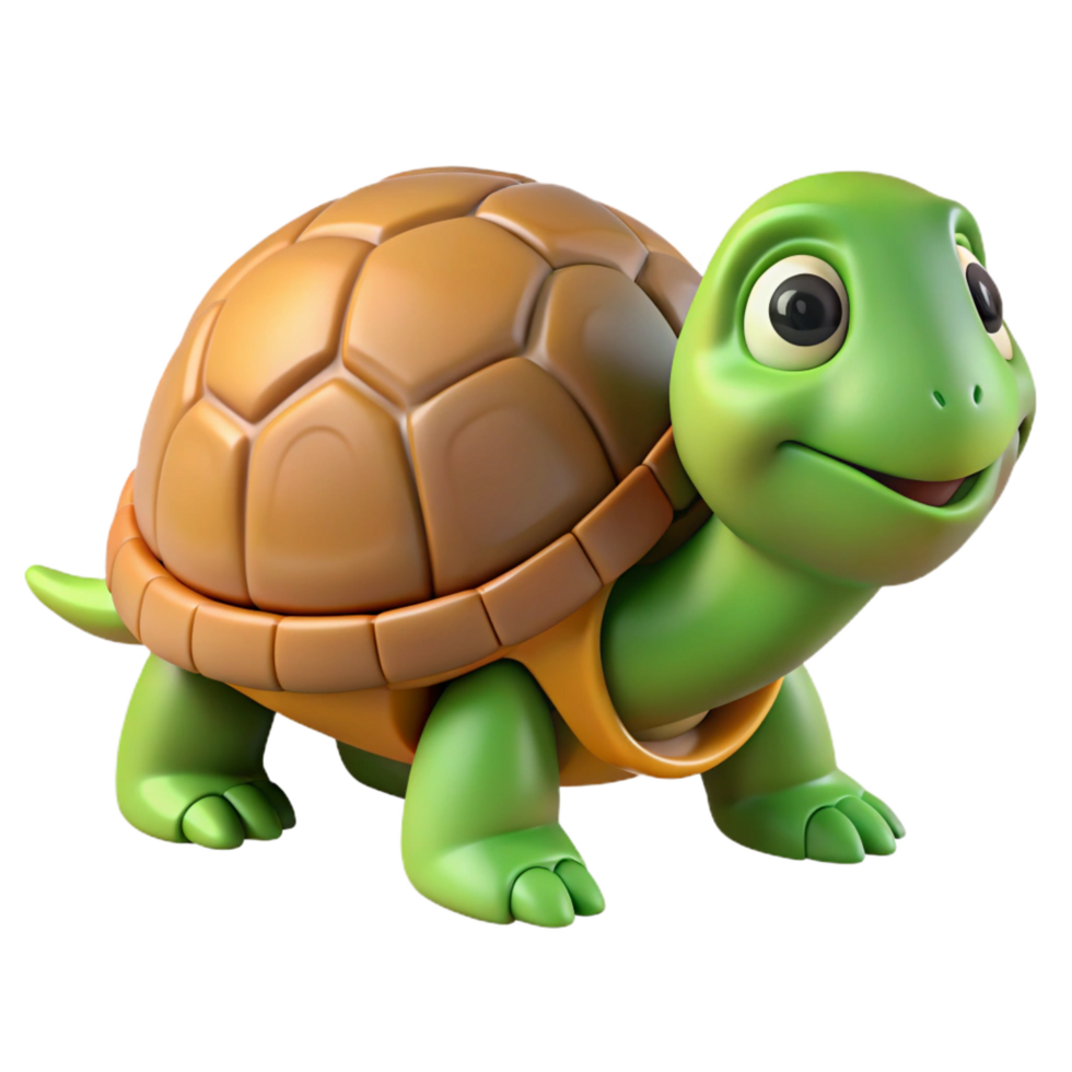 beautiful traditional A turtle, head out of shell, original png