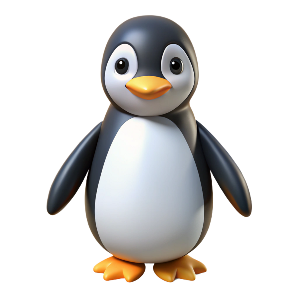impressive artistic A penguin, standing, authentic png