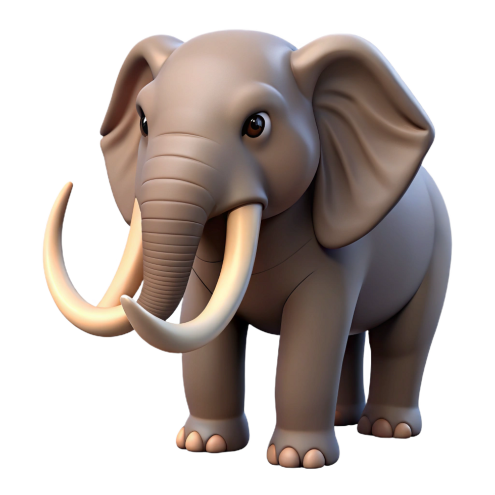 vibrant rustic A lumbering elephant with large tusks 4K png
