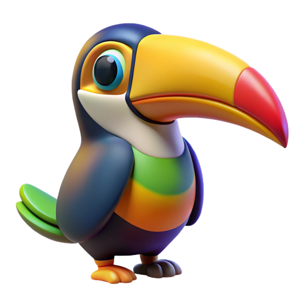 impressive vintage A colorful toucan with a large beak genuine png