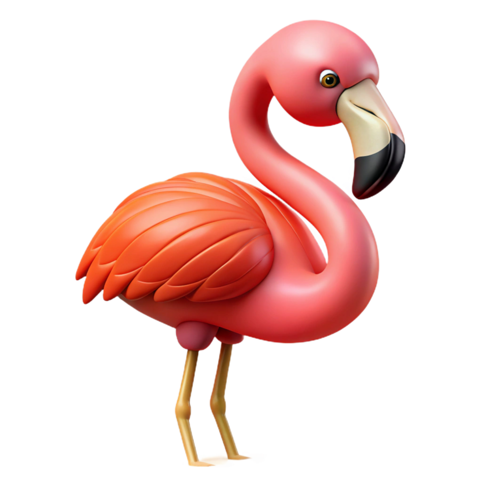 wonderful contemporary A preening flamingo detailed png