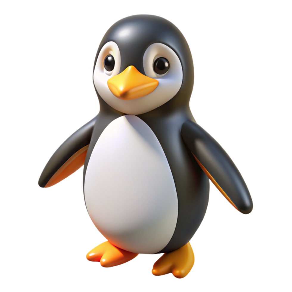 impressive abstract A penguin waddling high quality png
