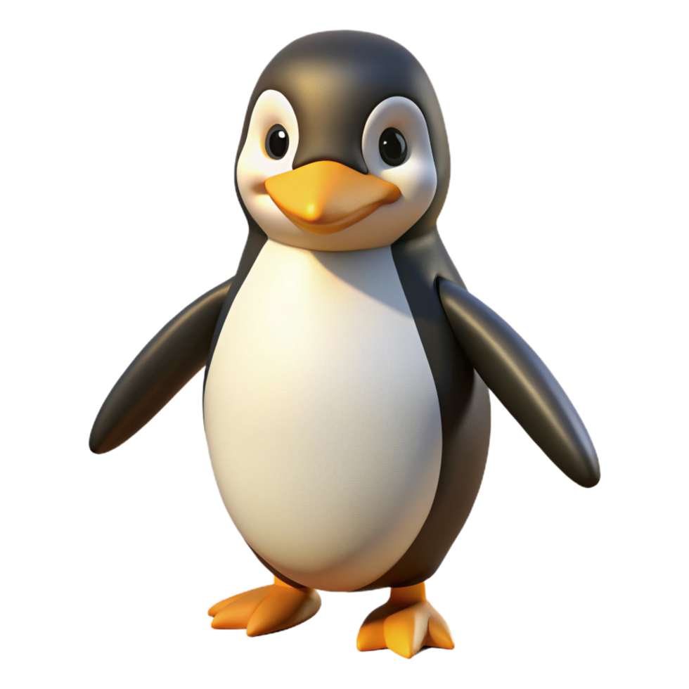 serene modern A penguin waddling premium png