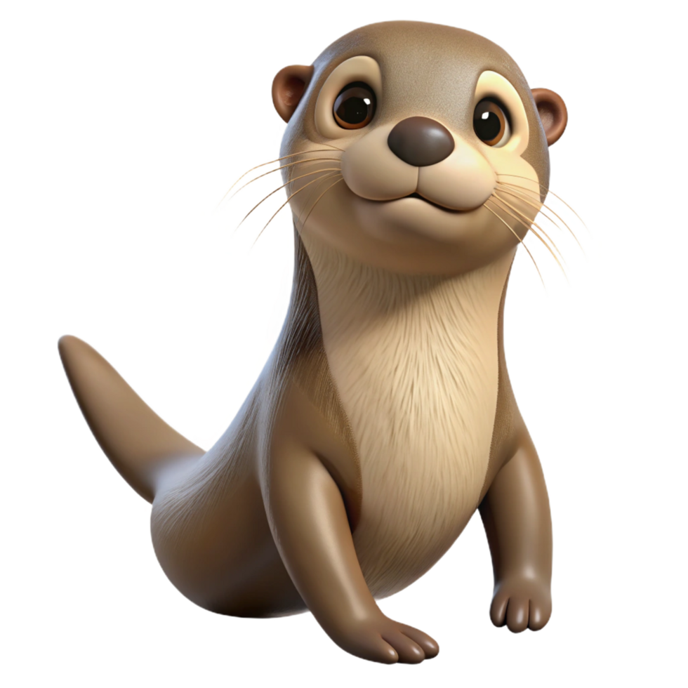 vibrant contemporary A playful otter authentic png