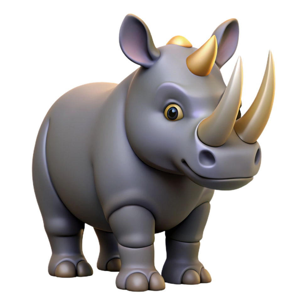 magnificent artistic A rhinoceros with a large horn original png