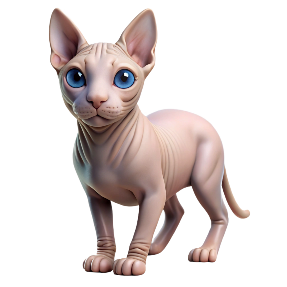 serene abstract A Sphynx cat with no fur high resolution png