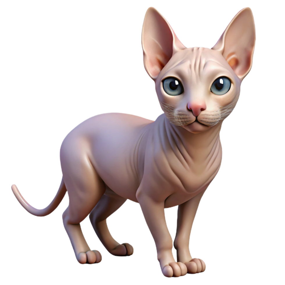 impressive contemporary A Sphynx cat with no fur premium png