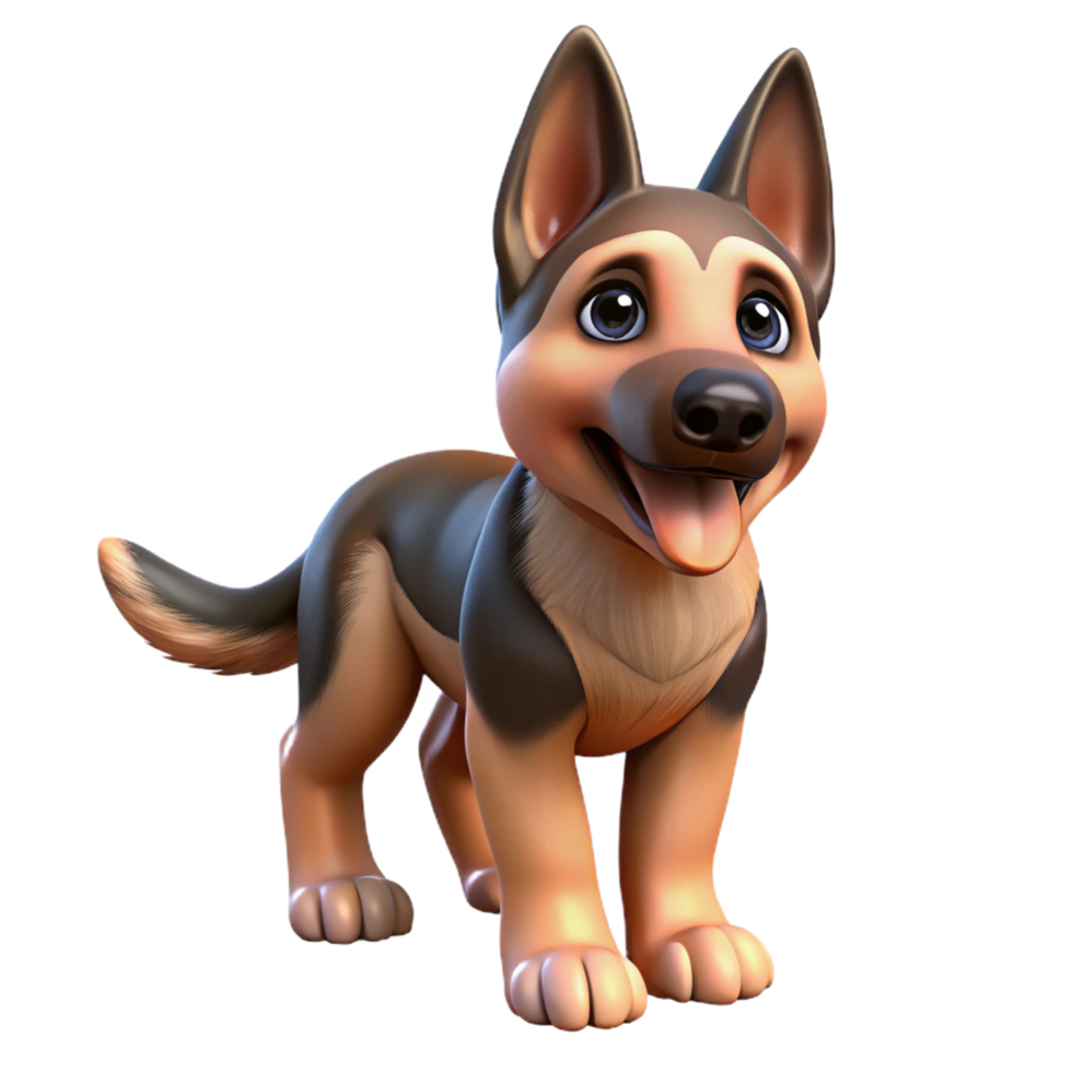 vibrant abstract A playful German Shepherd puppy, professional png