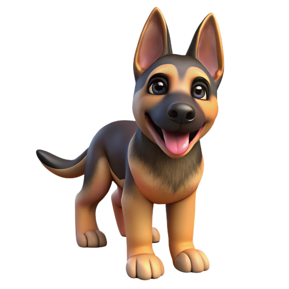 impressive artistic A playful German Shepherd puppy, authentic png