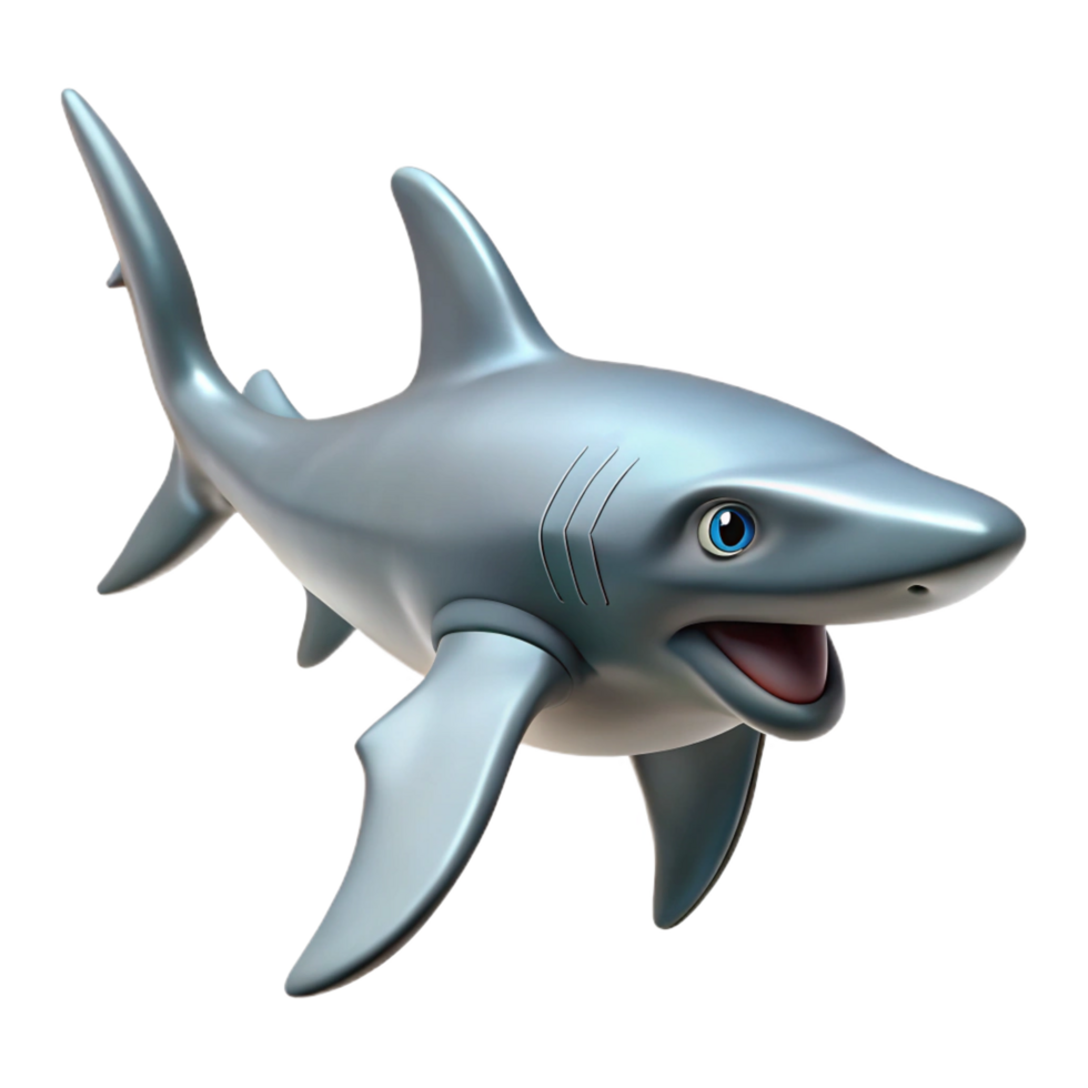 serene abstract A swimming hammerhead shark, original png