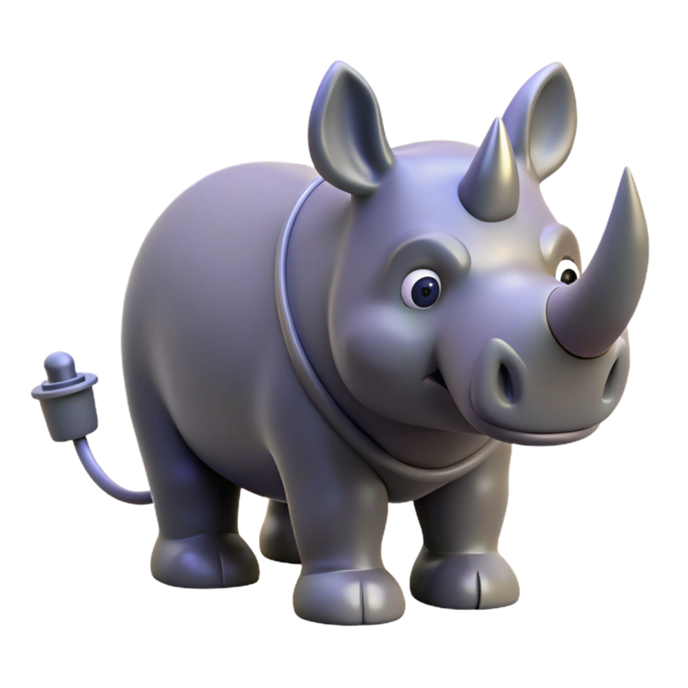 elegant creative A charging rhinoceros, 4K png
