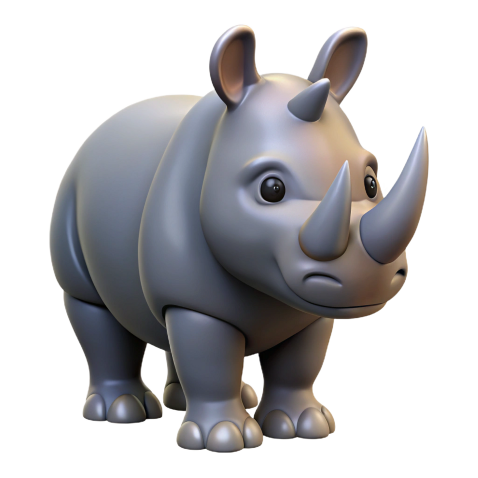 elegant traditional A charging rhinoceros, genuine png